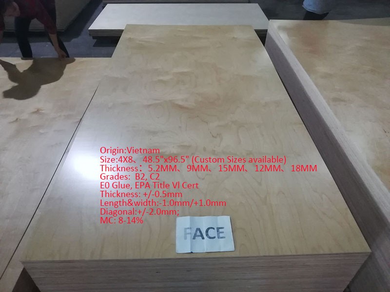 Vietnam 5.2MM UV Birch Plywood