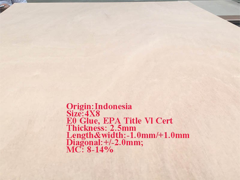 Indonesia 2.5MM Door Sheet Plywood