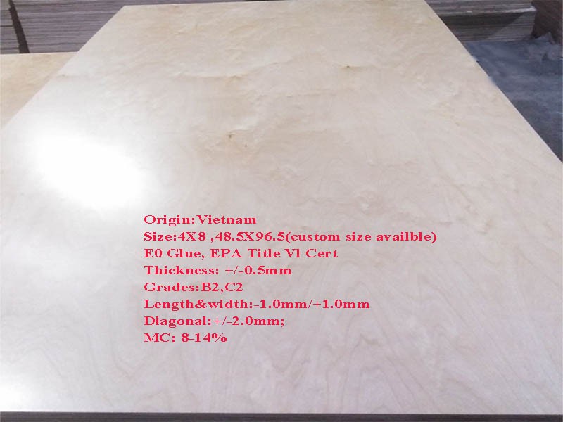 Vietnam 12MM UV Birch Plywood